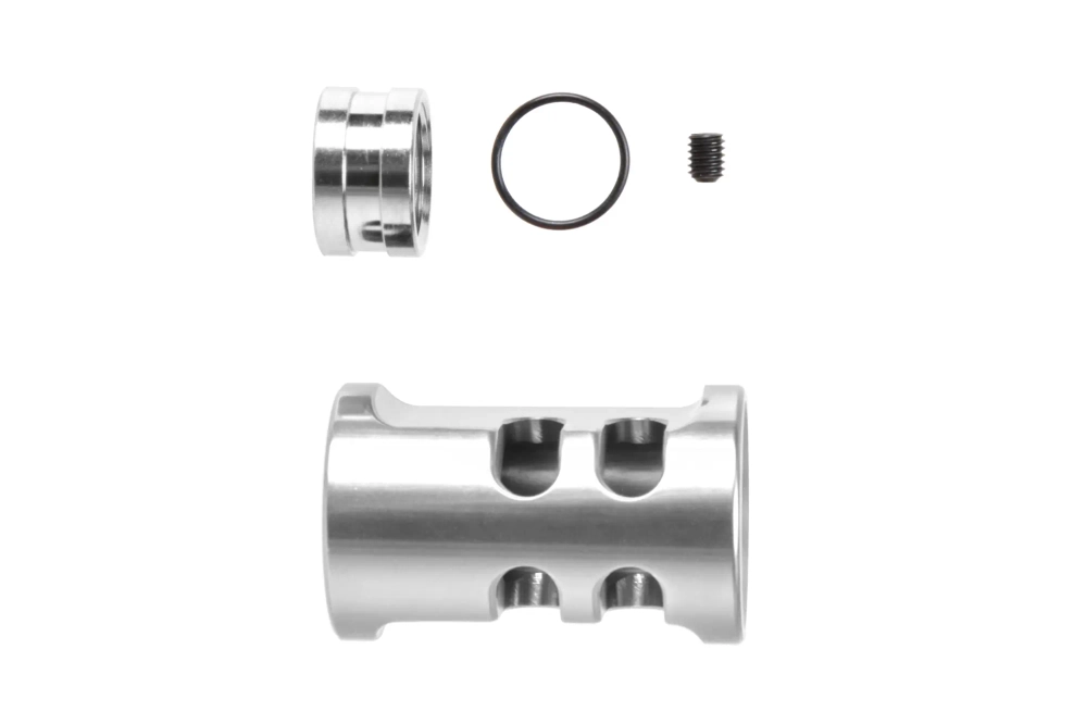 TTI Airsoft tipo A compensador para AAP01 14 mm CCW réplicas de plata