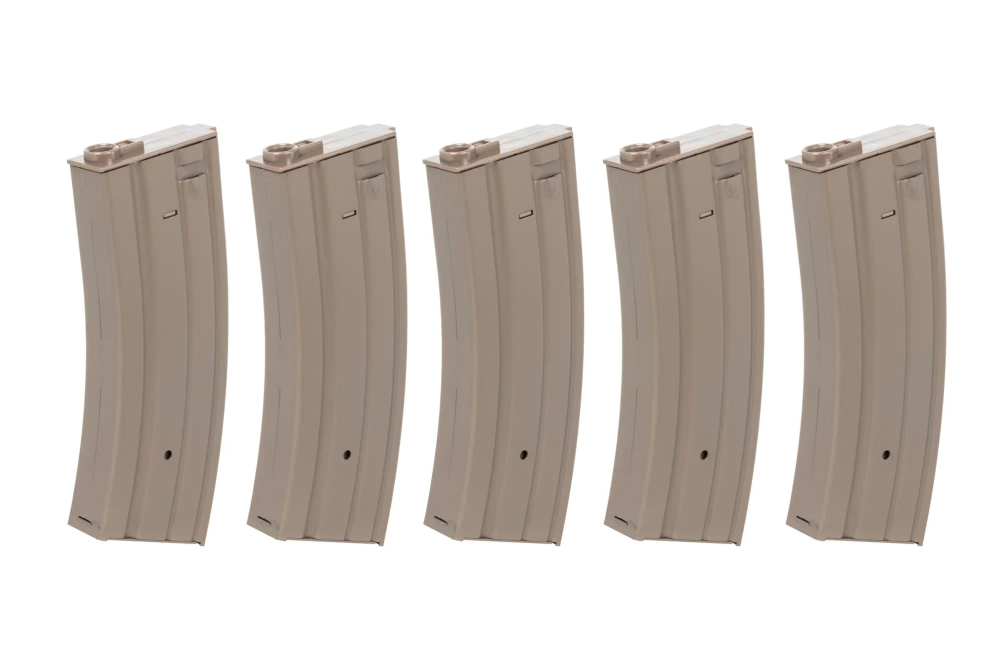 Set van 5 metalen magazijnen met 70 kogels met lage capaciteit Specna Arms Flat Dark Earth