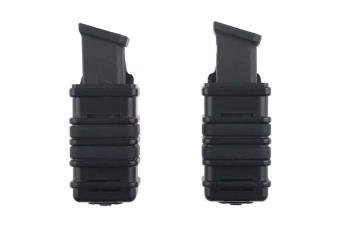 A Set of 2 FAST Magazine Pouches (transverse) For Pistol Magazines - Black