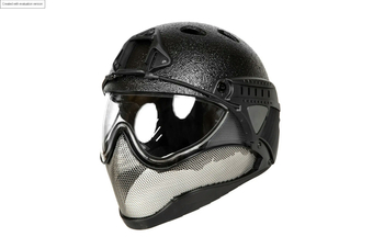 WarQ Full Face First Helmet Black Rough (OUTLET)