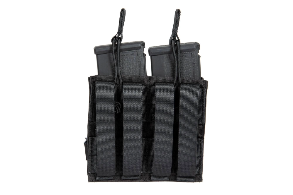 Laser-Cut MOLLE dvojité pouzdro na 2 zásobníky typ M4/M16 - černé