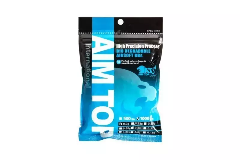 Bolas biodegradables 0.20g AIM TOP Bio Precision Degradable 1000 uds