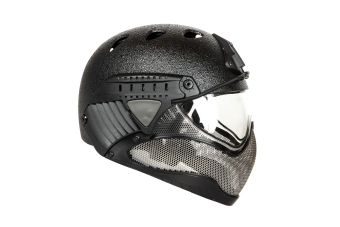 Replika helma Full Face First - Black Rough