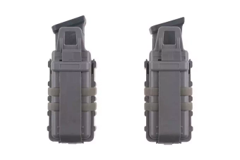 A Set of 2 FAST Magazine Pouches (transverse) For Pistol Magazines - foliage green
