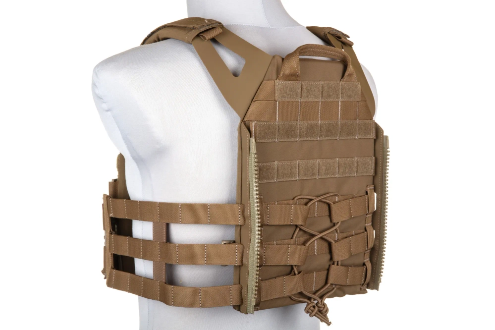 Chaleco plate carrier Ape Force Gear JPC 2.0 Marrón coyote