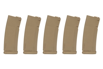 Set van 5 S-Mag Mid-Cap magazijnen voor 125 kogels - bruin