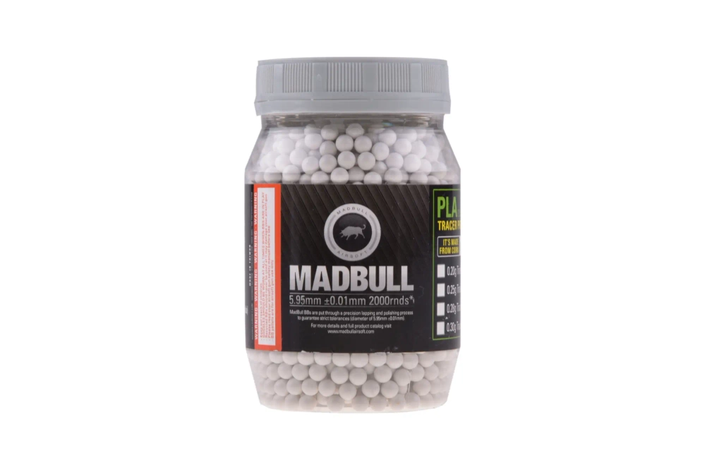 Billes  0.36g Madbull Heavy White 2000 pièces