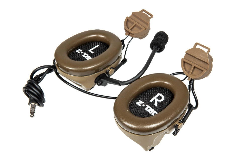 Zestaw słuchawkowy Z152 CII z adapterem do hełmów typu FAST - dark earth