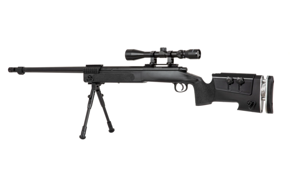 Fusil airsoft fusil de sniper MB17D - avec lunette et bipode