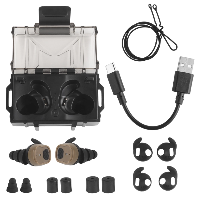 Protections auditives intra-auriculaires actives Wosport HD-30 Bluetooth Tan