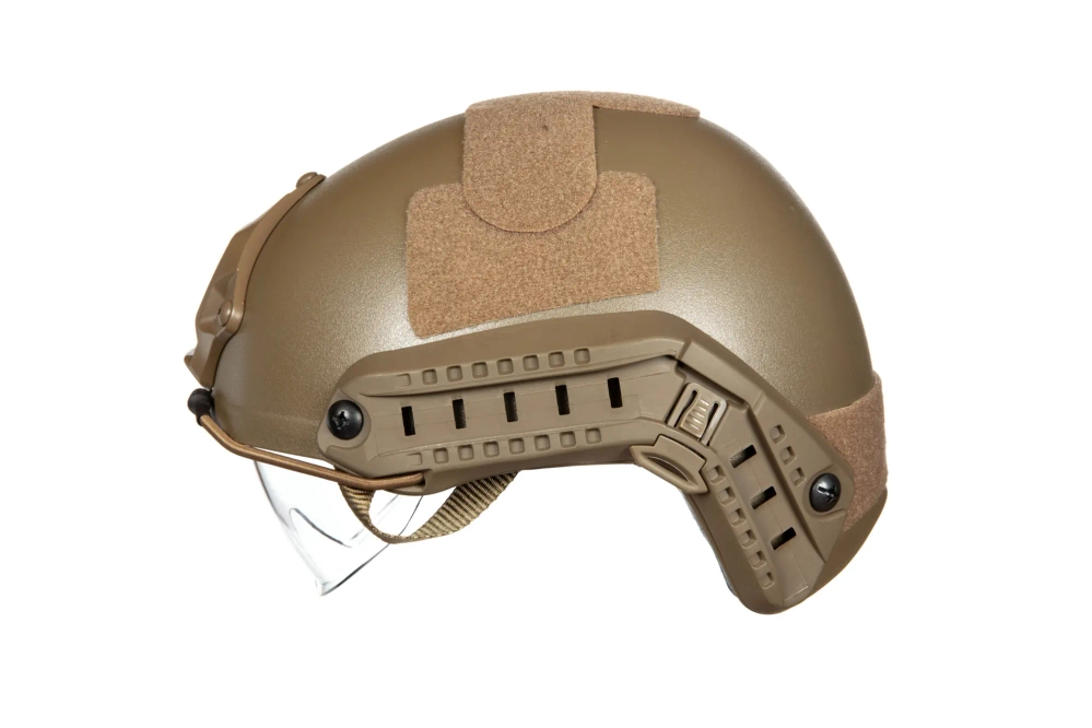 helma Replica X-Shield MH s brýlemi - Tan