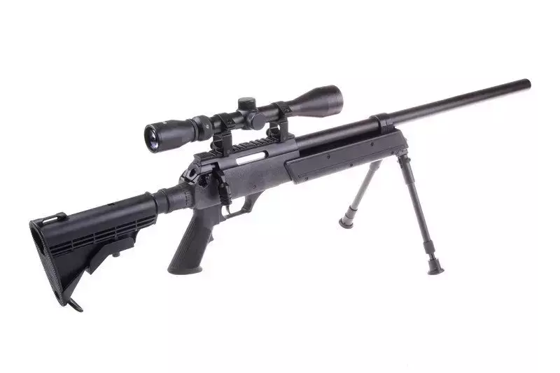 Airsoftová odstřelovací puška MB06D (s dvojnožkou a optikou)