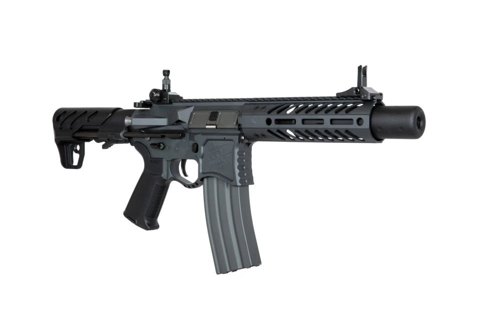 Seekins Precision 7" airsoftová zbraň karabiny SBR8 s tlumičem - šedá