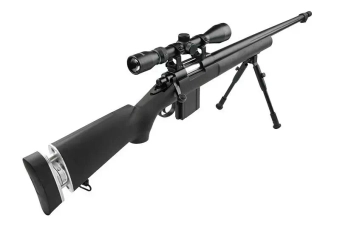 Airsoft pušky odstřelovací puška MB4405D s dalekohledem a dvojnožkou