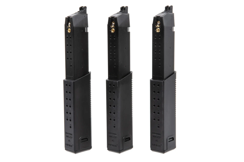 Juego de 3 cargadores Green Gas Krytac de 60 bolas para réplicas Kriss Vector Negro