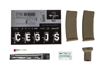 SA-E12 EDGE 2.0™ GATE ASTER Poloplášťová airsoftová zbraň karabiny - Nová pažba/Light Ops Stock