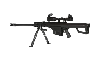 Replika karabinu wyborowego Barret® M82 z Lunetą i dwójnogiem - czarna