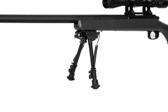 Airsoftová odstřelovací puška SW-10 (s optikou a dvojnožkou) - černá