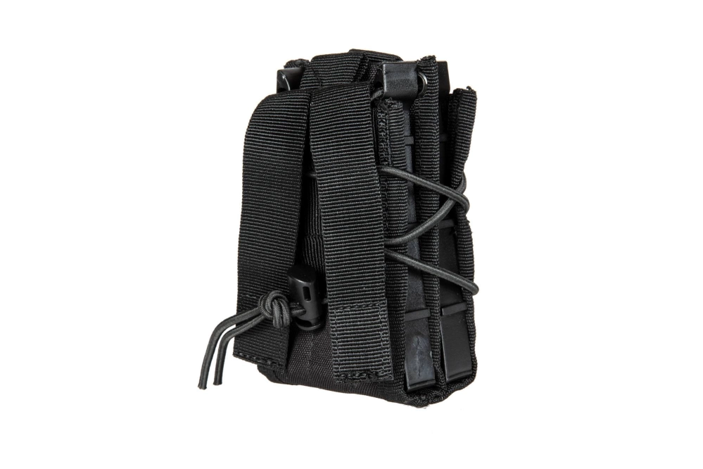 Double shingle-type magazine pouch - black