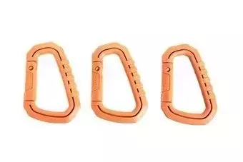 Set of 3 Polymer Carabiners - Orange