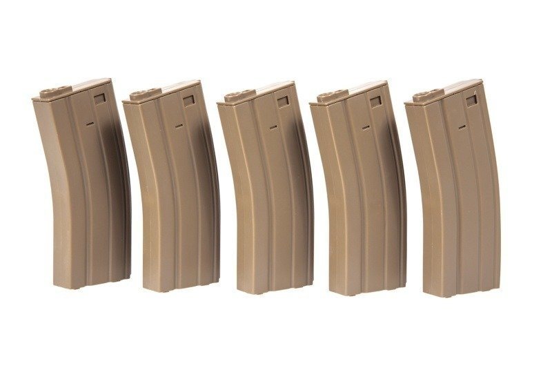 Sada 5 maplynynn real-cap 30 kuliček pro M4/M16 - hnědá
