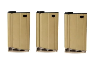 Set of 3 Mid-Cap 160 BB Magazines for SCAR H Replica - Tan