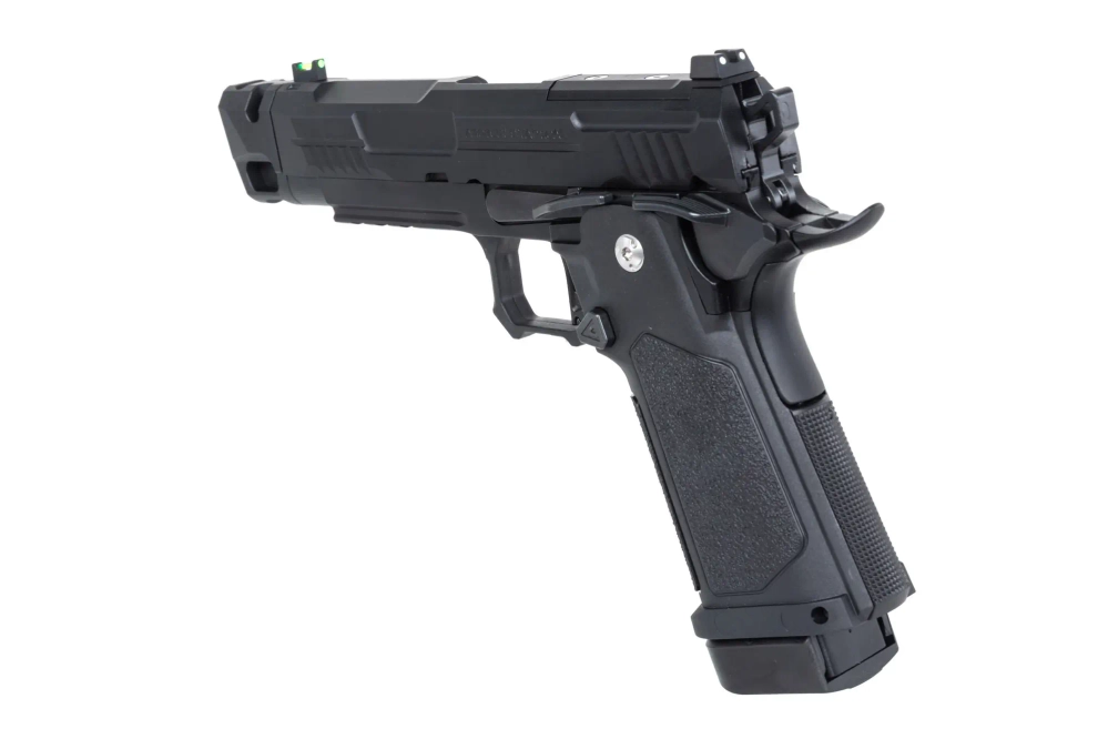 Pistola Arcturus Vanguard 4.3" Hi-Capa GBB Optics Ready airsoft con compensador Negro