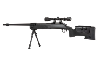 Fusil airsoft fusil de sniper MB16D - avec lunette et bipode
