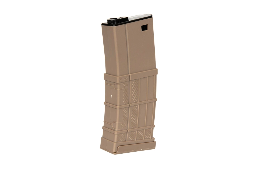 Polímero cargador mid-cap LT 130 bolas para réplicas M4/M16 - tan