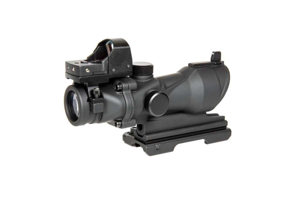 ACOG Style 4x32 Scope Replica with Mini Red Dot Sight - Black