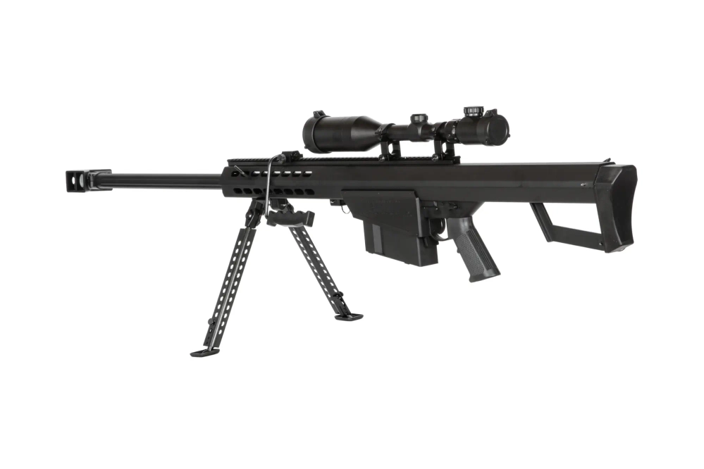 Barrett® M107 jachtgeweer replica met tweepoot en richtkijker (OUTLET)