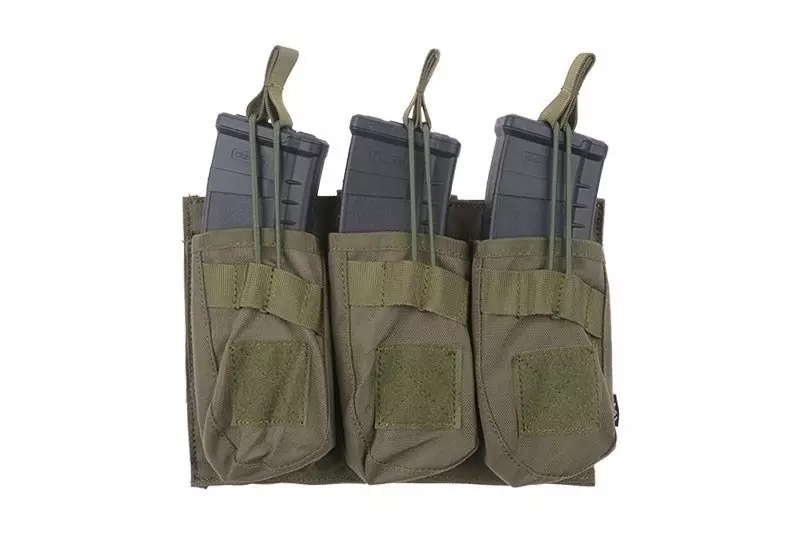 Triple OPEN Pouch for AK Magazines - Olive Drab