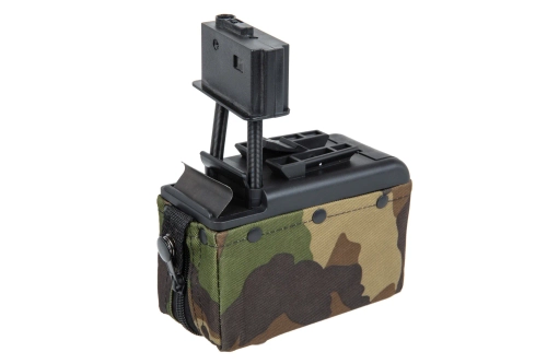 A&K electric box magazine for 2000 BBs for M249 Woodland replicas