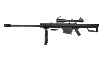 Replika karabinu wyborowego Barret® M82 z Lunetą i dwójnogiem - czarna