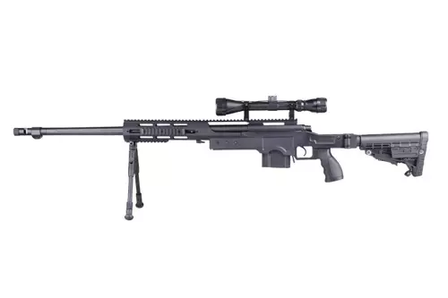 MB4412D Sniper Rifle Replica – with Scope and Bipod – Black
