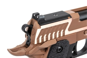 airsoft SRC Sahara Viper DUAL POWER pistole se zeleným plynovým zásobníkem Flat Dark Earth