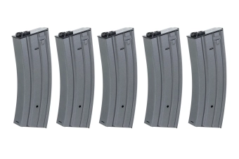 Set van 5 metalen magazijnen met mid-cap 120 kogels Specna Arms Grey