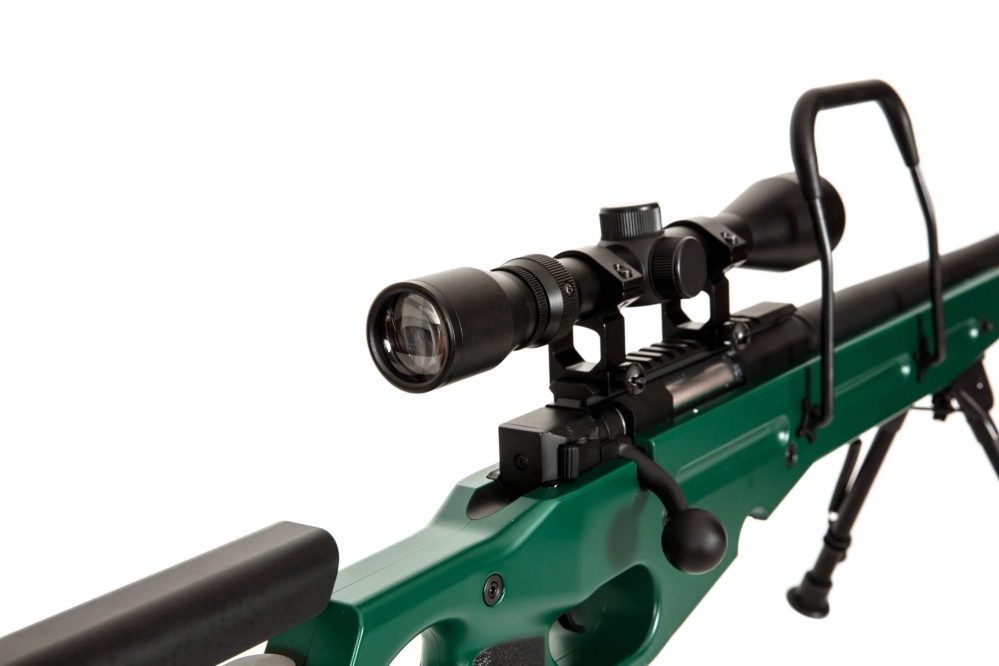 Fusil de airsoft rifle de francotirador SV-98 CORE™ con visor, bípode y silenciador - verde ruso