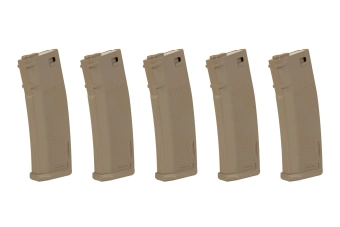 Set van 5 S-Mag Mid-Cap magazijnen voor 125 kogels - bruin