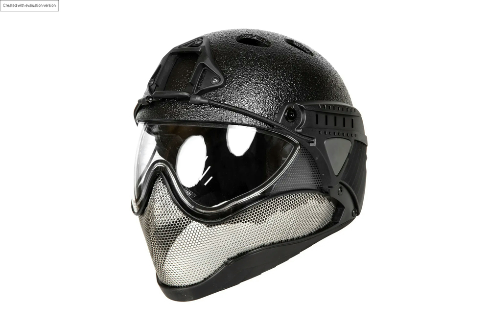 WarQ Full Face First Helmet Black Rough (OUTLET)