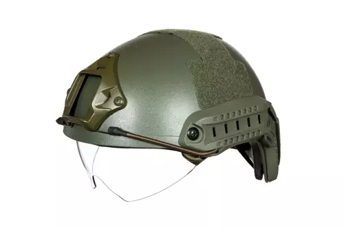 Replika přilby X-Shield MH s brýlemi - olivová barva