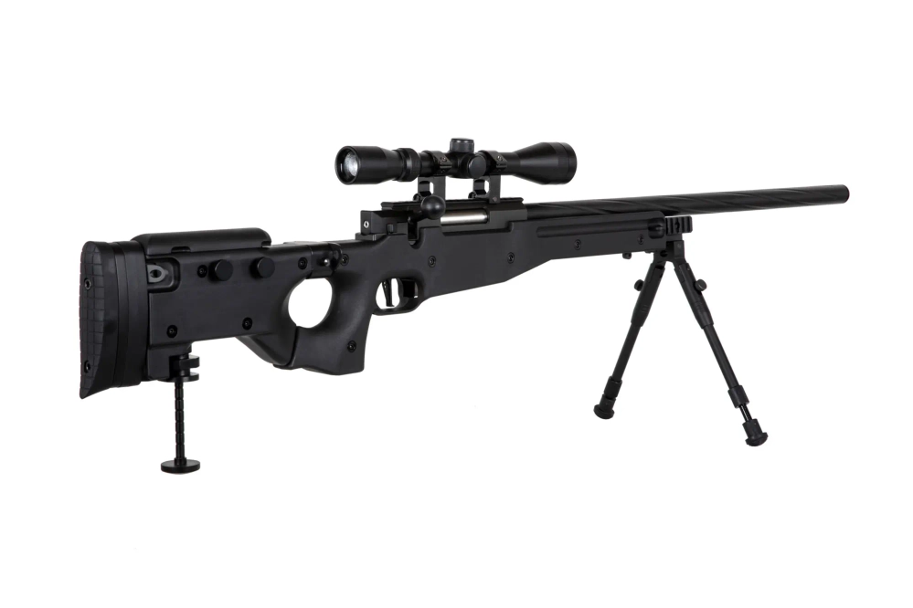 Replika odstřelovací pušky Specna Arms SA-S14 EDGE™ s dalekohledem a dvojnožkou černá