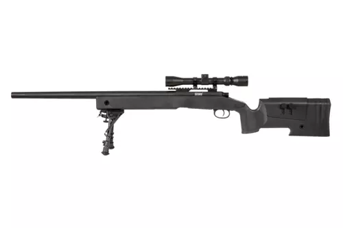 Fusil airsoft lunette de visée SA-S02 CORE™ et bipied - noir
