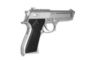 CM126 Silver electric pistol replica (with battery)