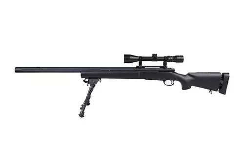 SW-04J Army Sniper Rifle Replica with scope and bipod (Upgraded) - black