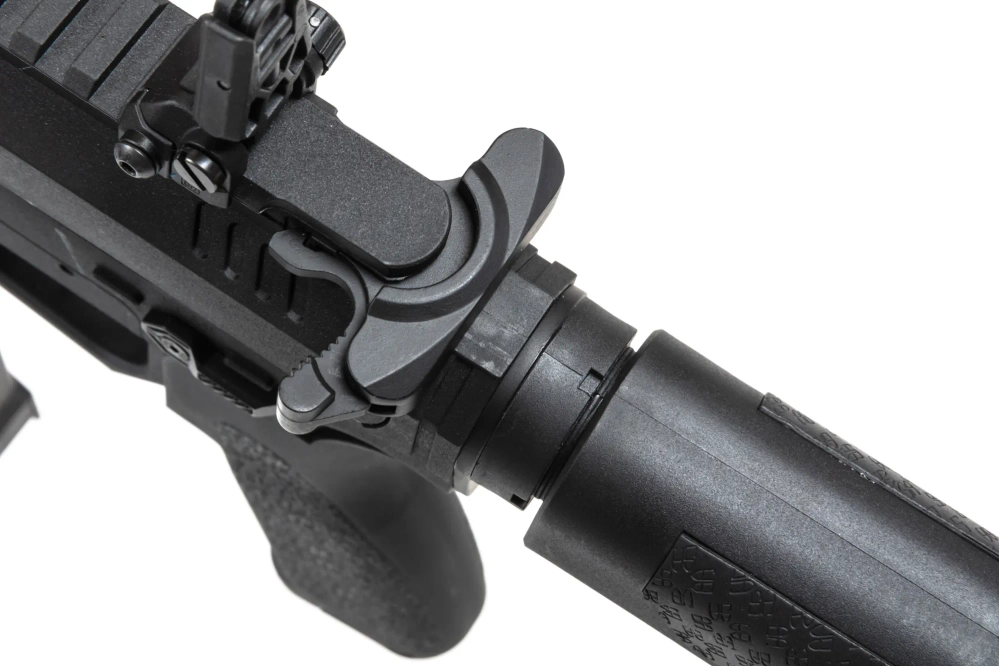 airsoft Specna Arms SA-FX02 Ametralladora FLEX™ HAL ETU Negra con dispositivo de descarga naranja