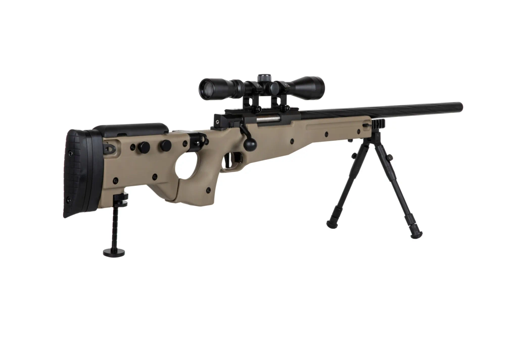 Réplica de sniper Specna Arms SA-S14 EDGE™ con visor y bípode Tan