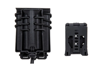 Soporte para 2 cargadores M4/M16 y 9mm Wosport Urban Assault Quick Pull Negro