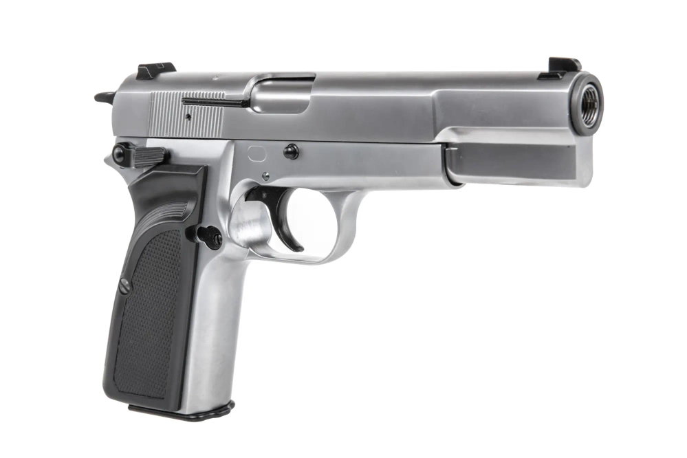 WE Browning Hi Power MK III airsoft pistol - Silver