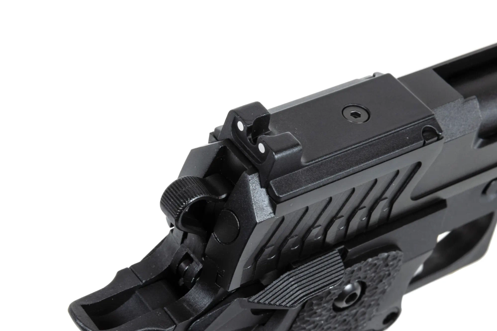 airsoft SRC Dark Viper DUAL POWER pistol with carrying case and CO2 magazine Black 